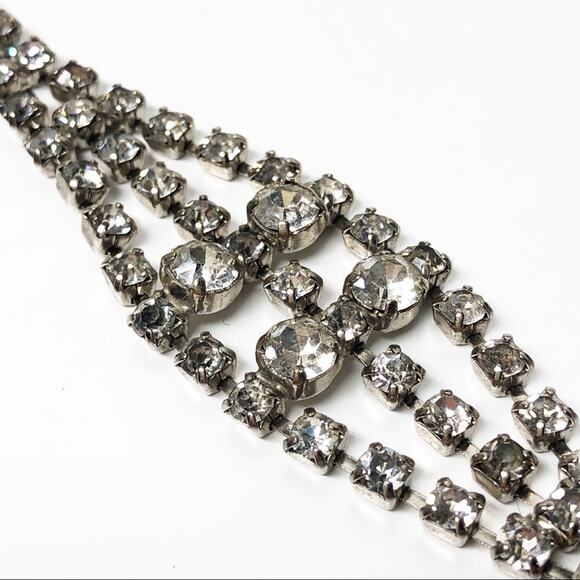 Vintage Art Deco Rhinestone Crystal Bracelet - Picture 5 of 5